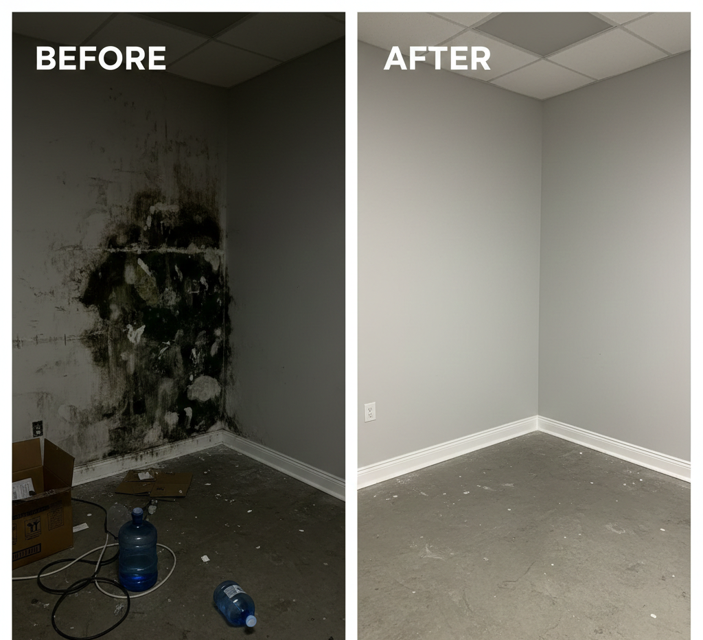 Mold Removal Before and After Bedroom