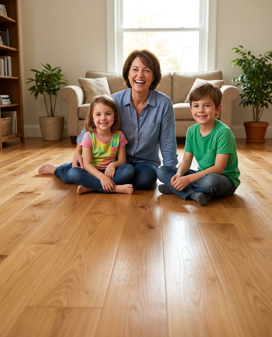 FamilyLivingRoom2 Family on Livingroom Floor